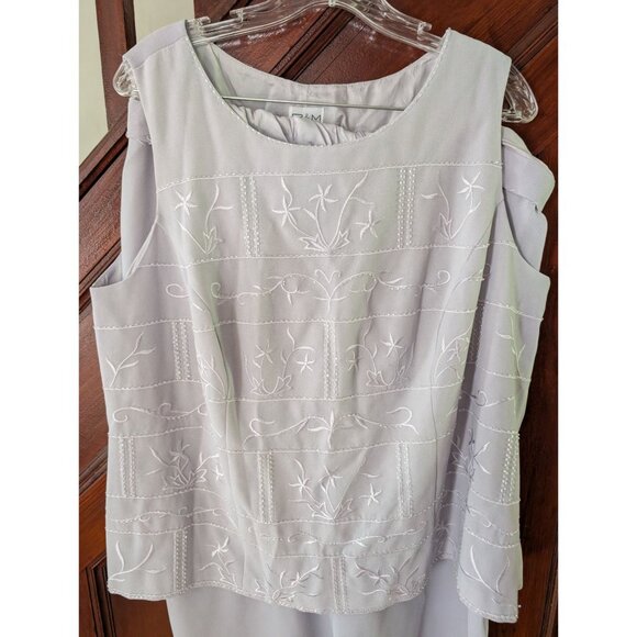 R&M Richards Womens 3-Piece Embroidered Pant Set With Jacket Size 16 - Picture 3 of 11